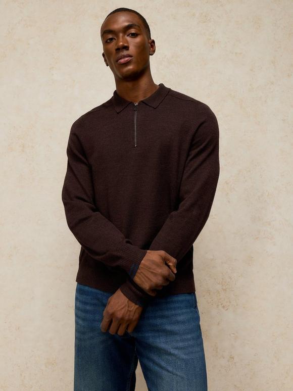 CONWAY LS MERINO ZIP POLO
