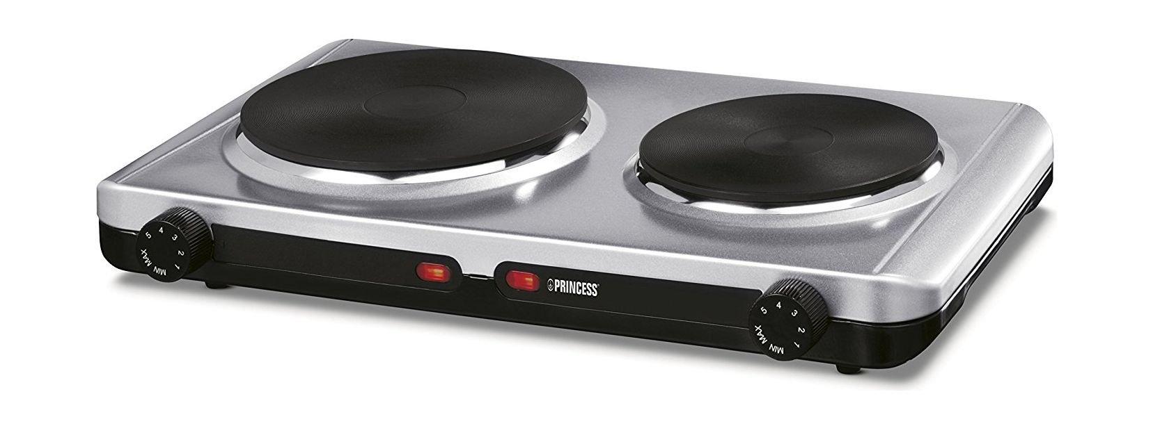 

Princess heavy duty double steel hot plate, 2350 watts - silver
