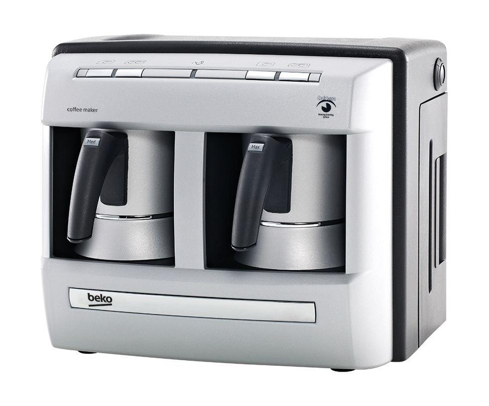 

Beko double pot turkish coffee maker, 1200w, 1 l, bkk2113 - silver/black