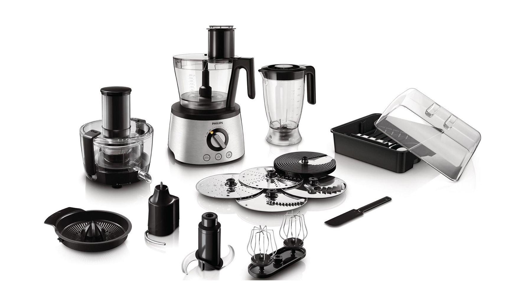 

Philips 3 in 1 avance collection food processor, 1300w, hr7778/00/01 – black / silver