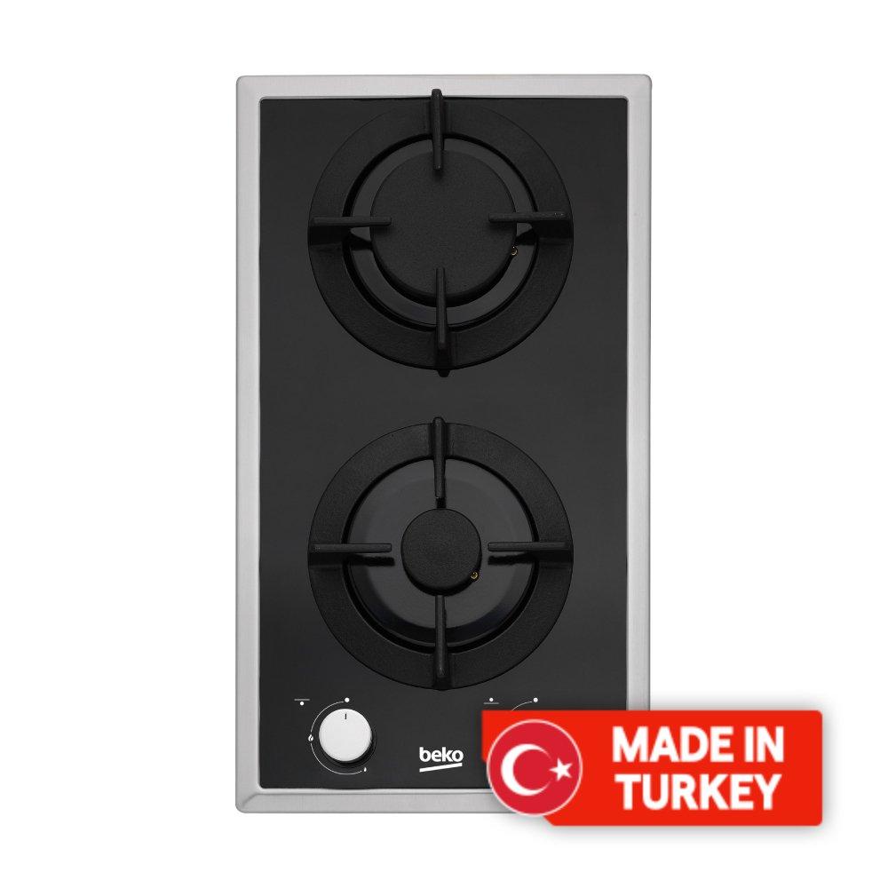 

Beko 30cm 2-cast iron burner built in gas domino hob (hdms 32220 fx)