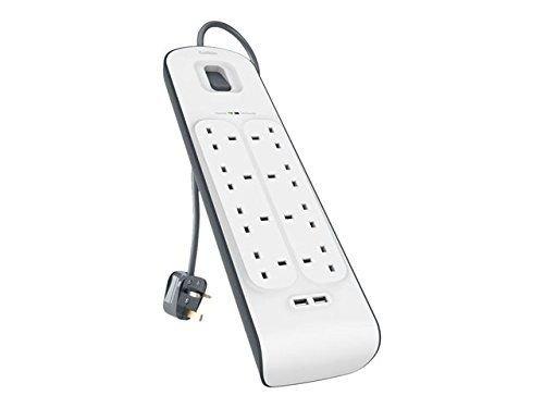 

Belkin 2m 8 way surge protection strip with usb charging bsv804