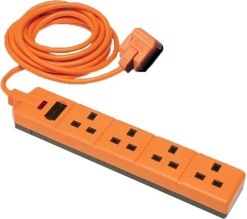 

Masterplug exs1344o 4m 4-gang permaplug heavy duty extension lead - orange