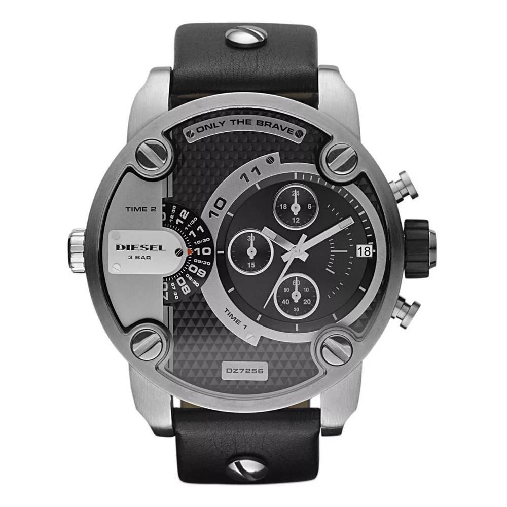 

Diesel little daddy men's watch, 52mm, leather band, dz7256 – black