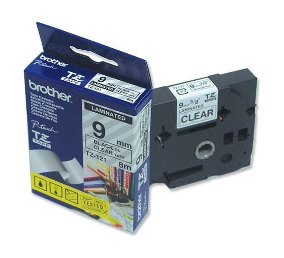 

Brother black on clear laminated labeling tape - 9mm (9tz121)