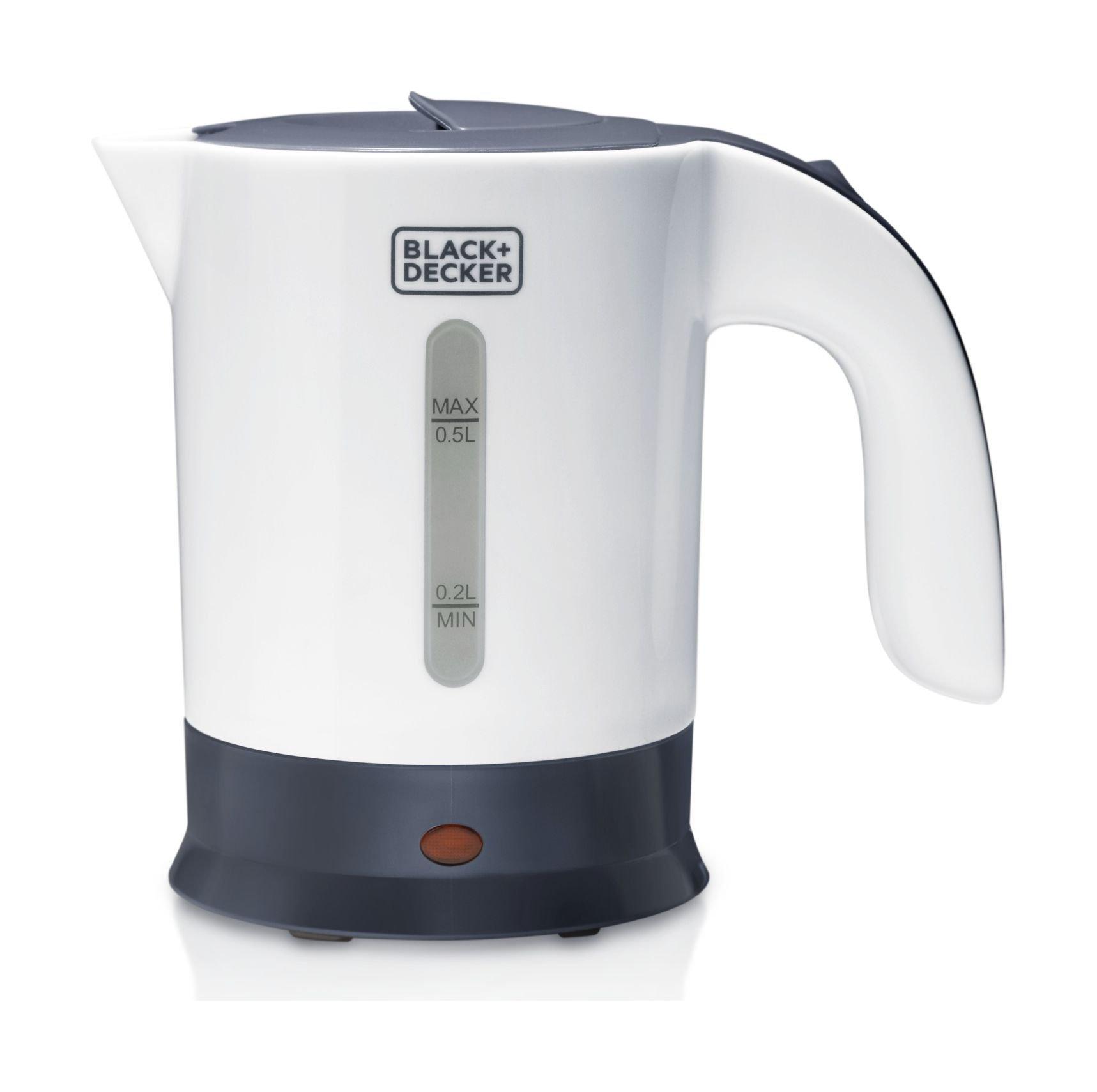 

Black + decker travel kettle, 0. 5 liter, 650 w, tr250ja - white