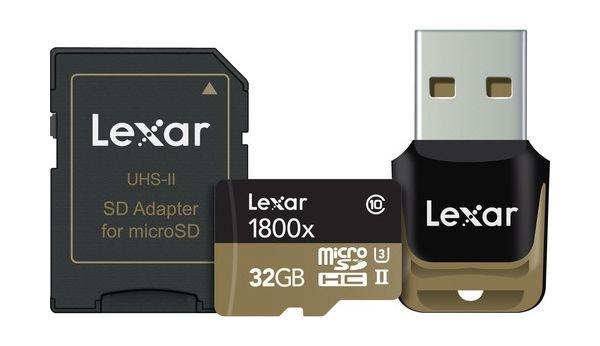 

Lexar 32gb professional 1800x uhs-ii microsdhc (u3) memory card - black