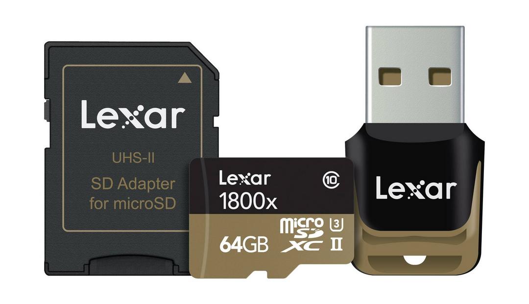 Lexar 64GB Professional 1800x UHS-II microSDXC (U3) Memory Card - Black
