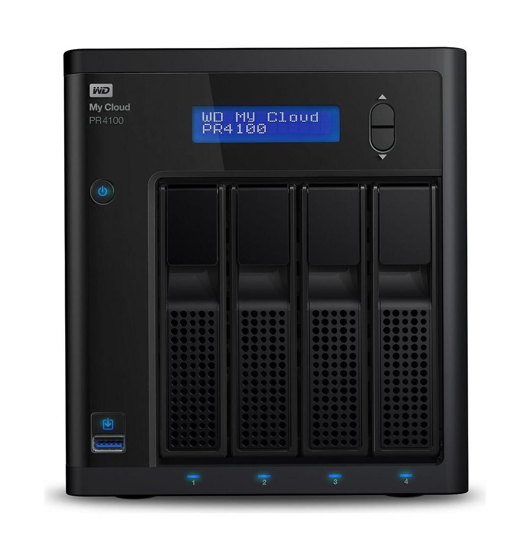 وحدة تخزين للشبكات ماي كلاود بي آر٤١٠٠ بتخزين كلاود من ويسترن ديجيتال – ٤ منافذ قرص صلب سعة ٣٢ تيرا بايت (WDBNFA0320NBK)