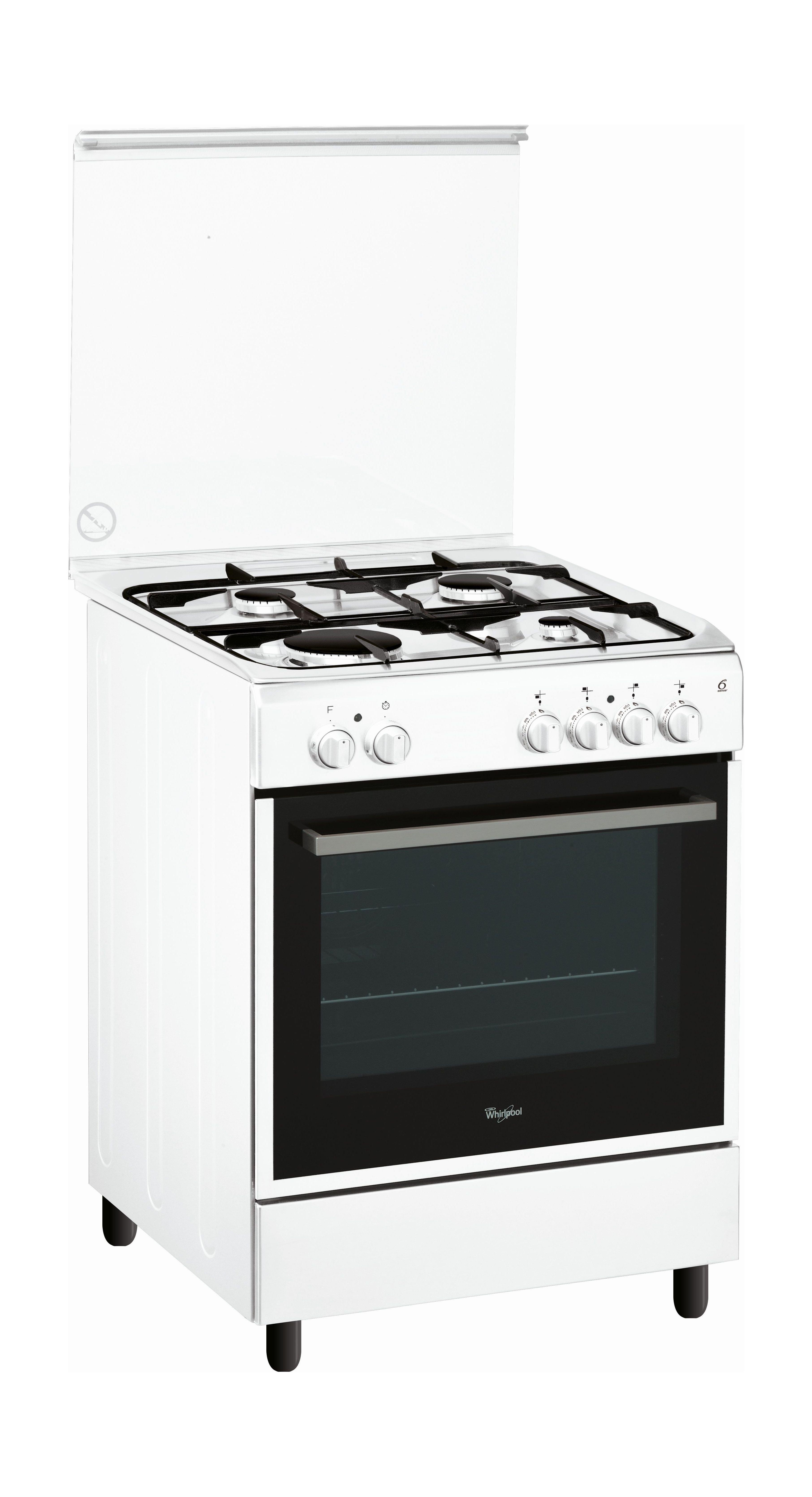 Whirlpool 60x60cm 4 Burners Floor Standing Gas Cooker + Wansa 60cm