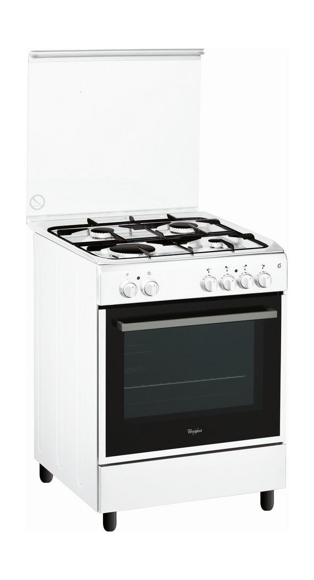 طباخ الغاز ويرلبول القائم ٤ شعلات بحجم ٦٠x٦٠ سم – أبيض  (ACMT 6110)