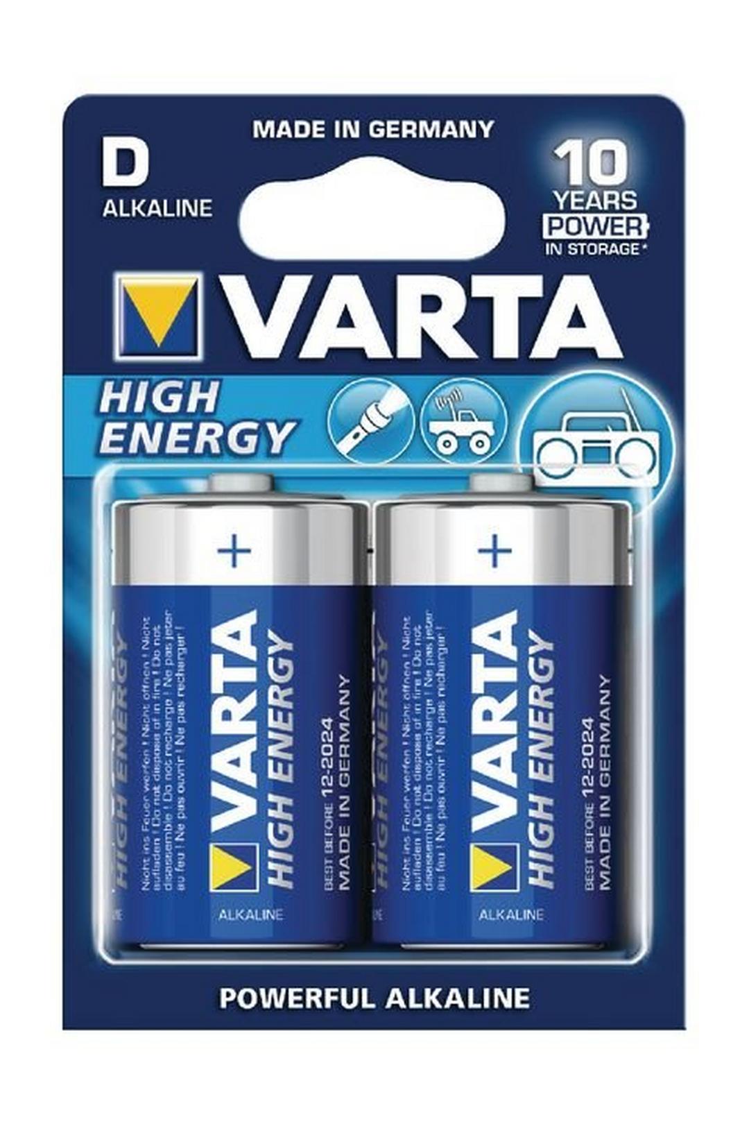 Varta High-Energy D Alkaline Batteries 2 Pcs