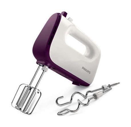 

Philips viva collection 400w 5-speed hand mixer (hr3740/11) – purple / white