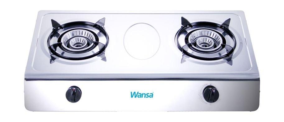 

Wansa stainless steel gas stove 2 burner with fsd (2-xs1605) - silver