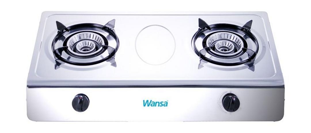 Wansa Stainless Steel Gas Stove 2 Burner with FSD (2-XS1605) - Silver