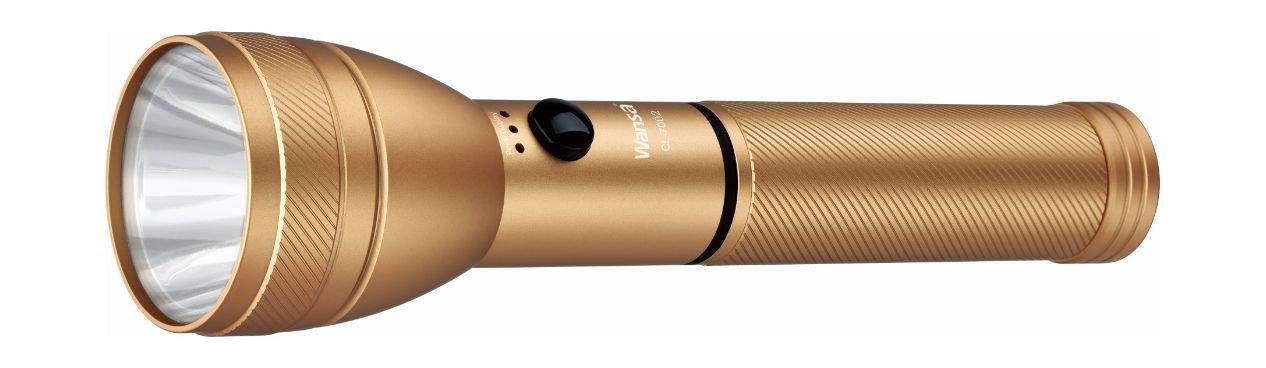 

Wansa 3000mah rechargeable led torch with power bank (cl-7002) - gold