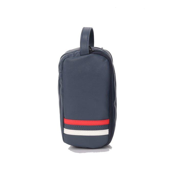 

Eq leather pouch stripe bag, khp230332bl - blue