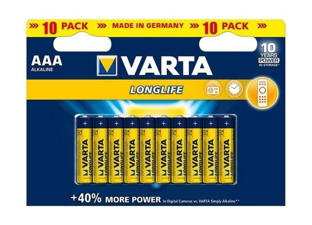 Varta LongLife AAA 10Pcs Alkaline Battery (Double Blister)