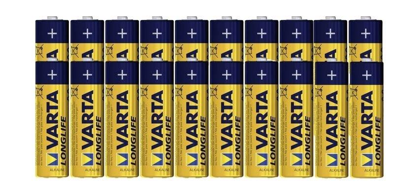 

Varta longlife aa 20pcs alkaline battery (double blister)