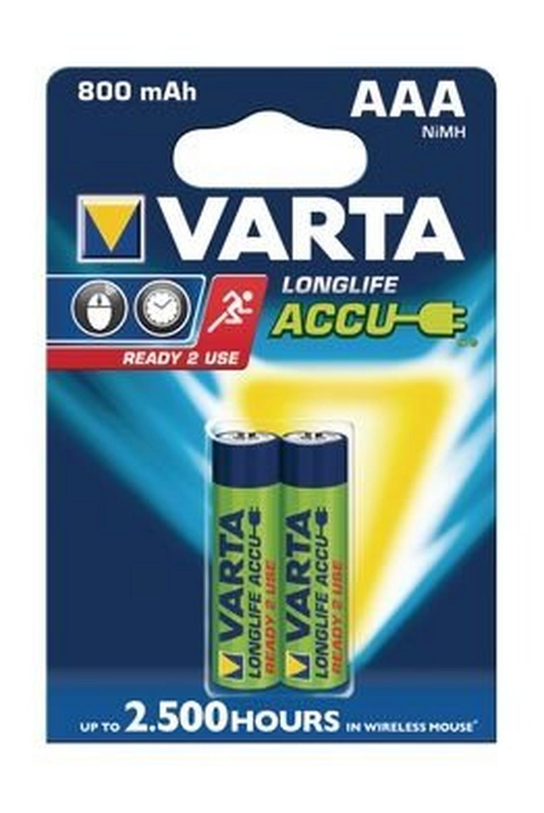 Varta Rechargeable ACCU 2 AAA Nickel-Metal Battery 800 mAh