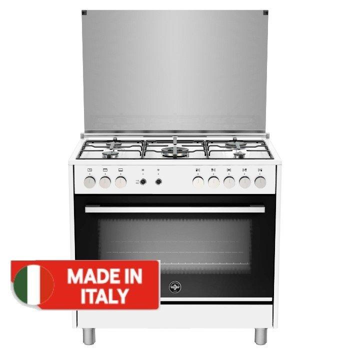 

Lagermania 5 burners gas cooker with oven, 90x60cm, tus95c31dw - white