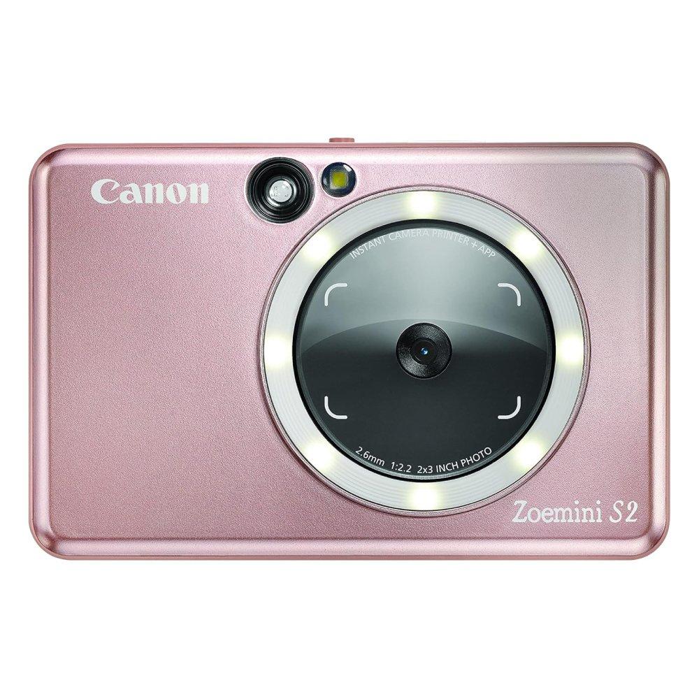 

Canon zoemini s2 slimline instant camera and pocket photo printer - rose gold
