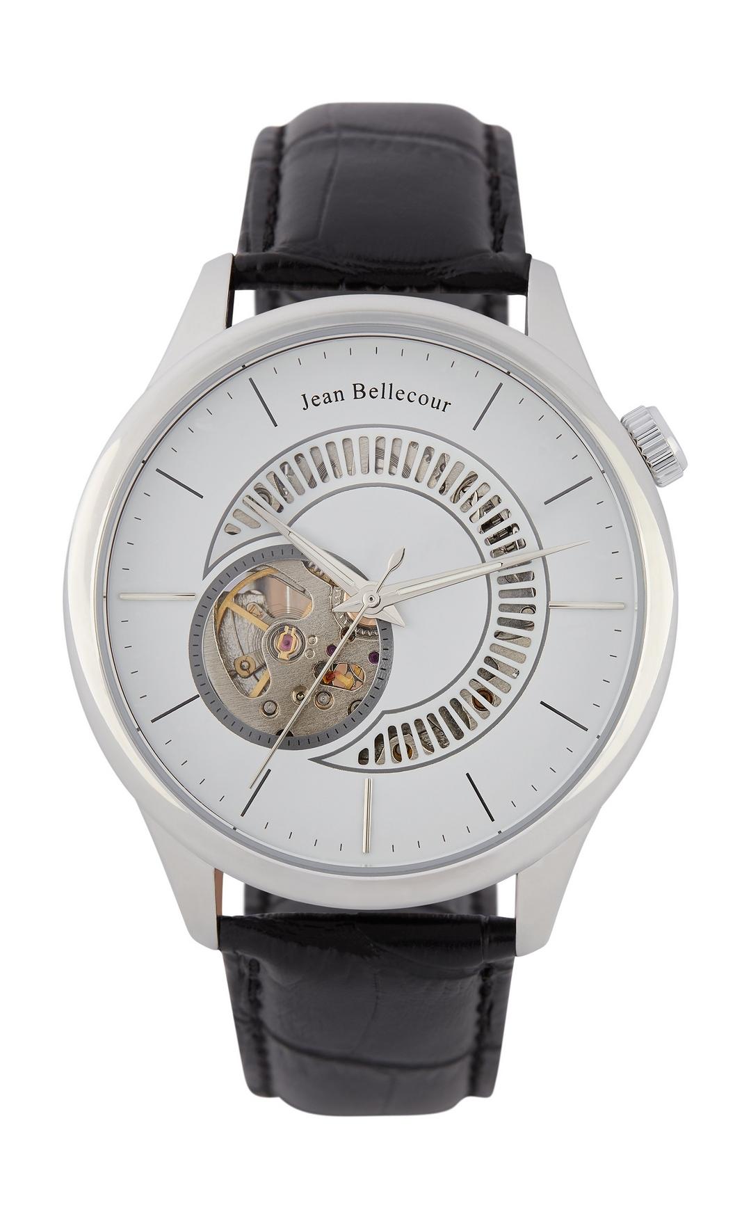 ساعة جين بليكور أوبن هارت الرجالية بعرض تناظري وحزام جلد - ٤٥ ملم - JB1114