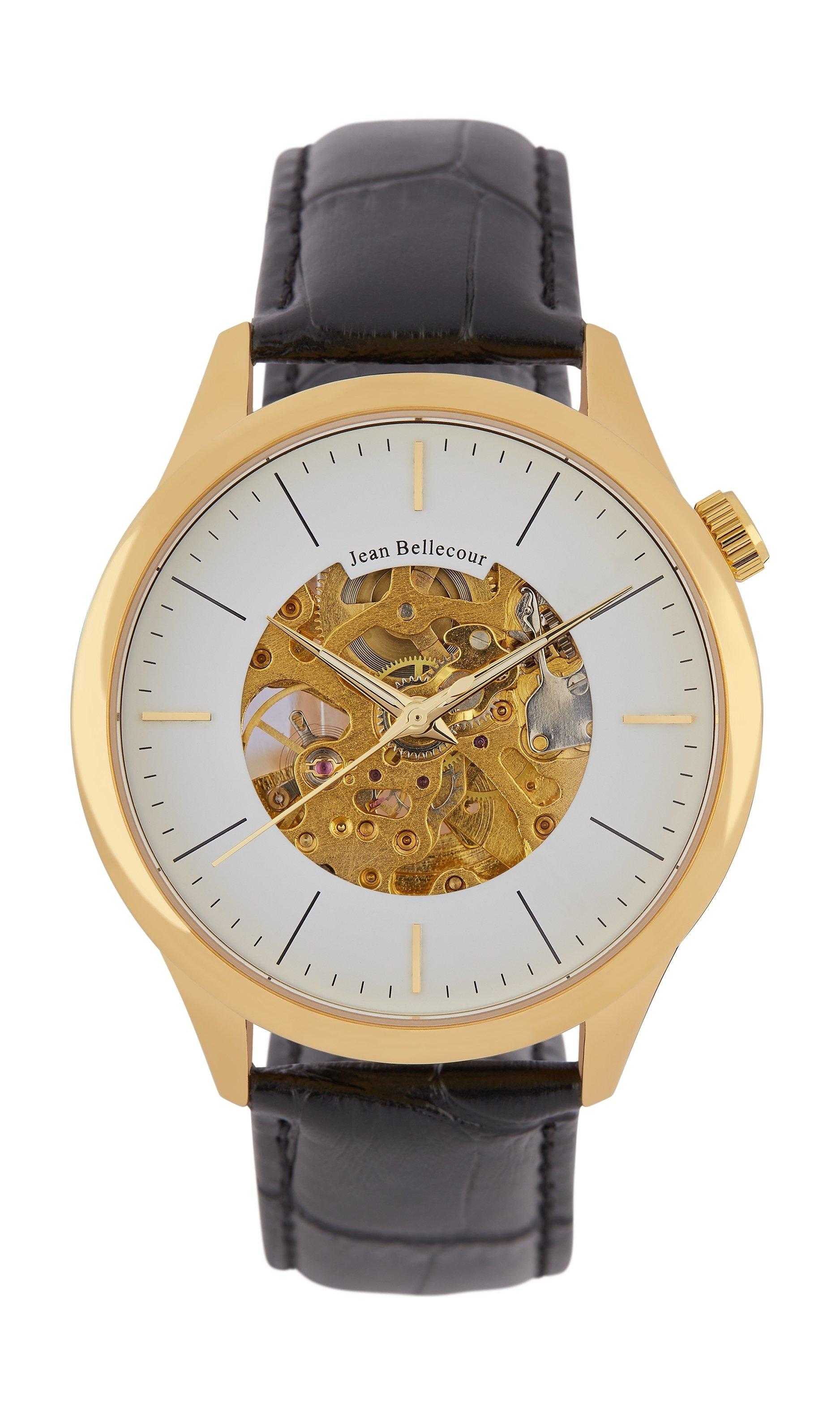 

Jean bellecour 45mm squelette analog gent's leather watch - jb1126