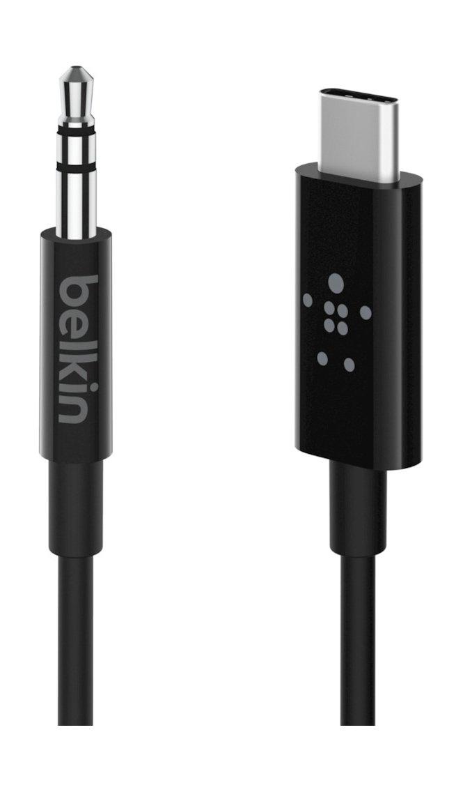 

Belkin rockstar 3. 5mm audio cable with usb-c connector - black