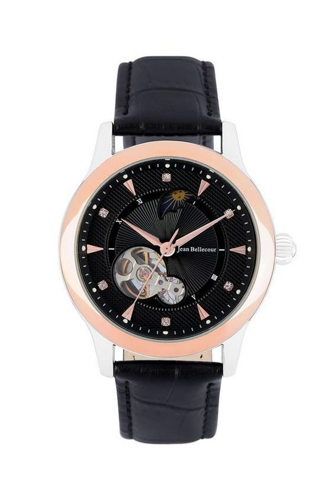 ساعة جين بليكور رجالية أوتوماتيكية بعرض تناظري وحزام جلد (JBP1902)