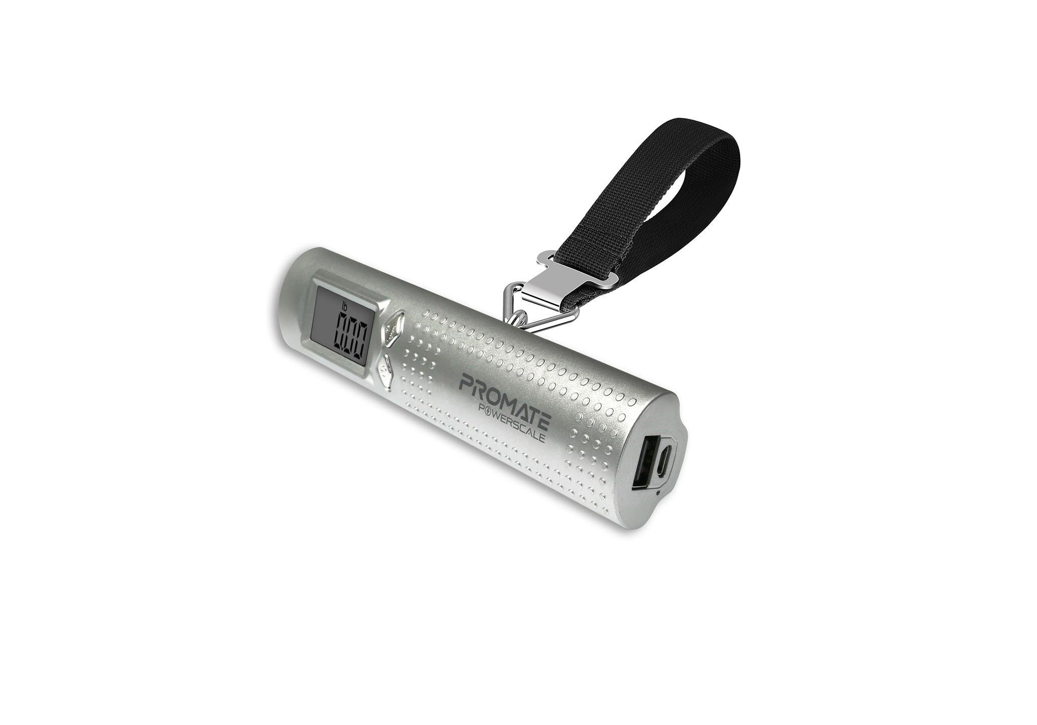 

Promate 3n1 50kg luggage power scale - silver