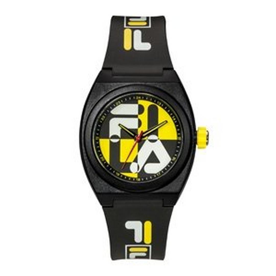 Fila 42mm Unisex Analogue Rubber Fashion Watch (38180103) - Black/Yellow
