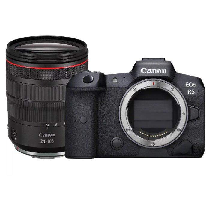 

Canon eos r5 mark ii mirrorless camera with 24-105mm f/4 lens - black