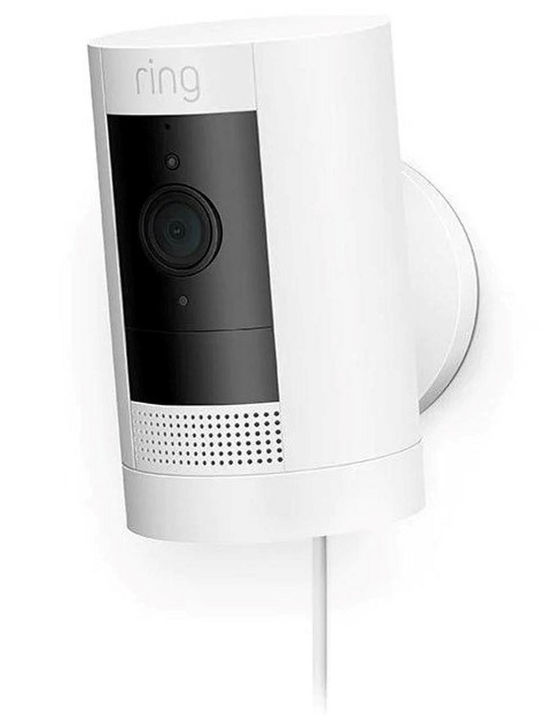 Ring Stick-Up Plug-In Cam - Smart Home Security Camera White - White