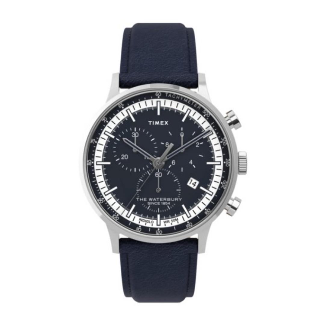 Timex 40mm Quartz Chrono Men's Leather Strap Watch (TW2U04700)