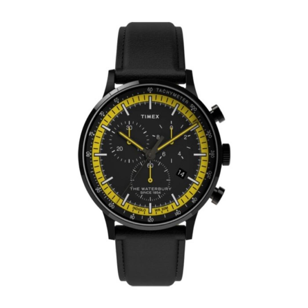 ساعة تايمكس للرجال بعرض كرونوغراف مع حزام جلد - 40 ملم - (TW2U04800)
