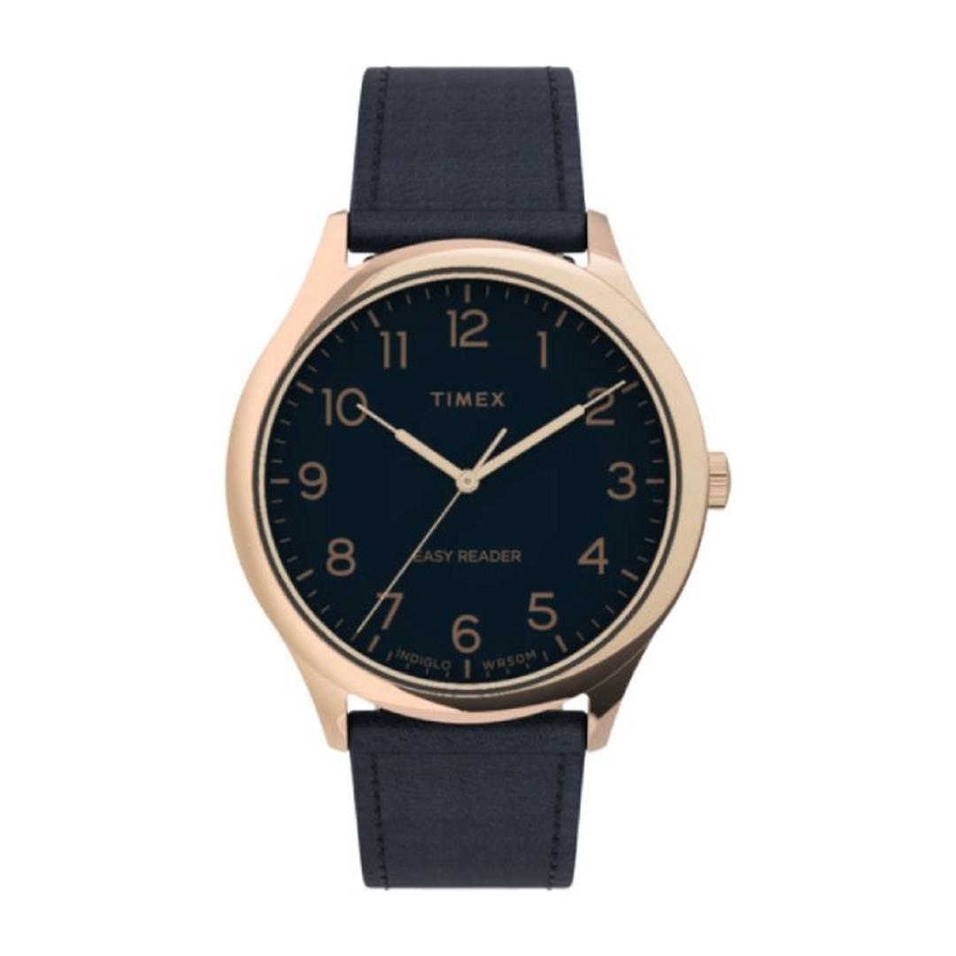 Timex 40mm Quartz Analog Men's Leather Strap Watch (TW2U22400)