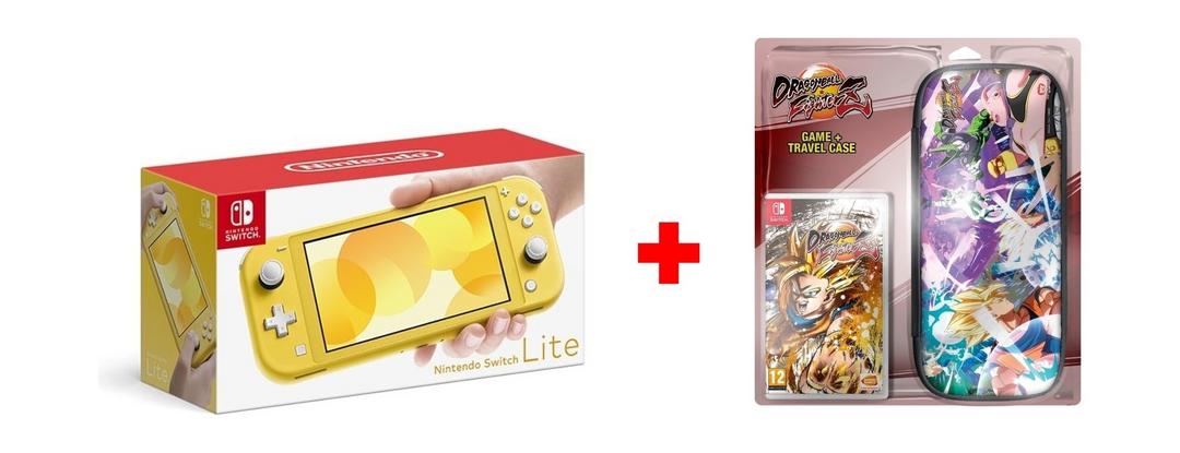 Nintendo Switch Lite Gaming Console - Yellow + Dragon Ball FighterZ Nintendo Switch Game + Travel Case