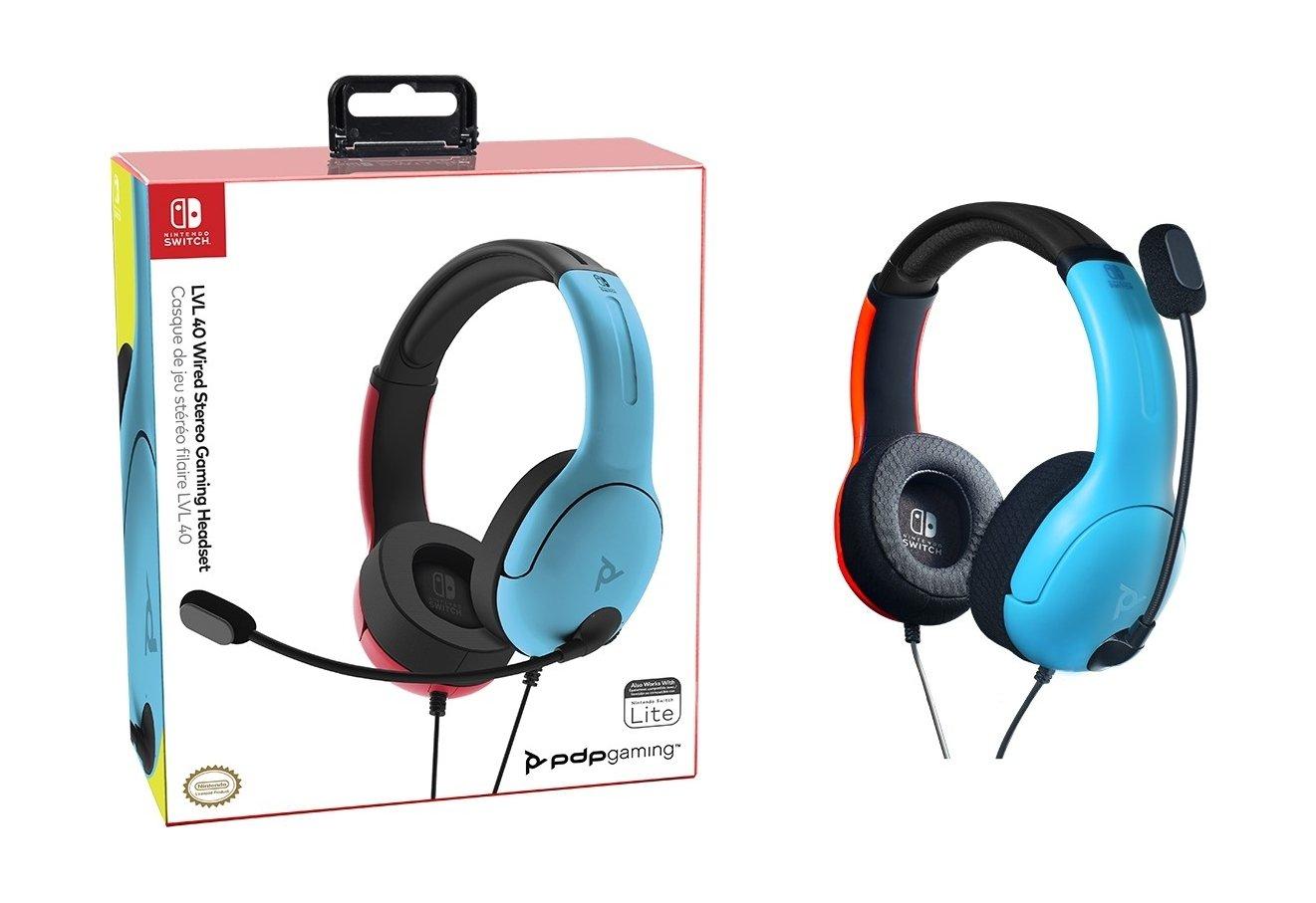 

Lvl40 wired stereo headset for nintendo switch - blue red