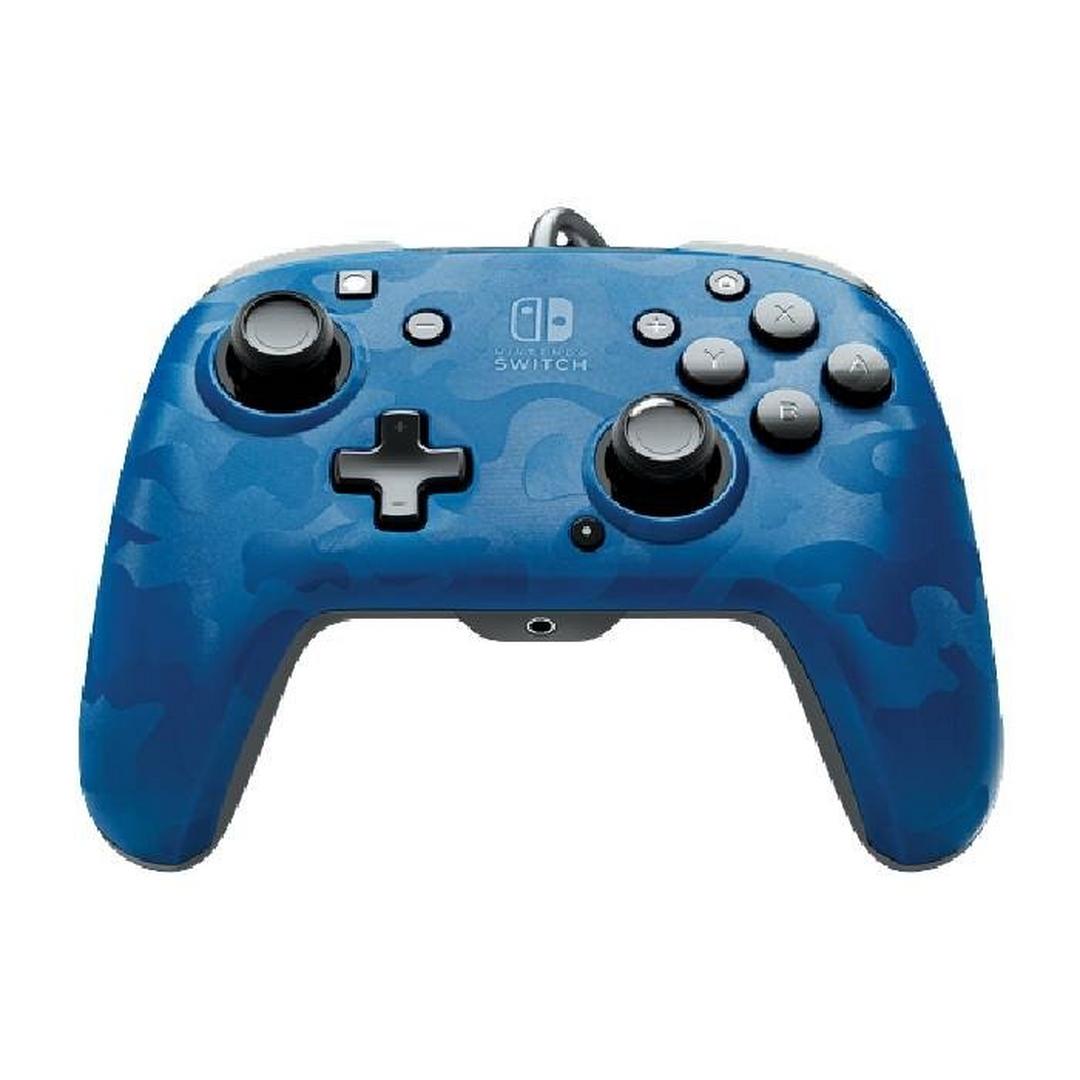 PDP Faceoff Deluxe+ Audio Wired Controller for Nintendo Switch – Camo Blue