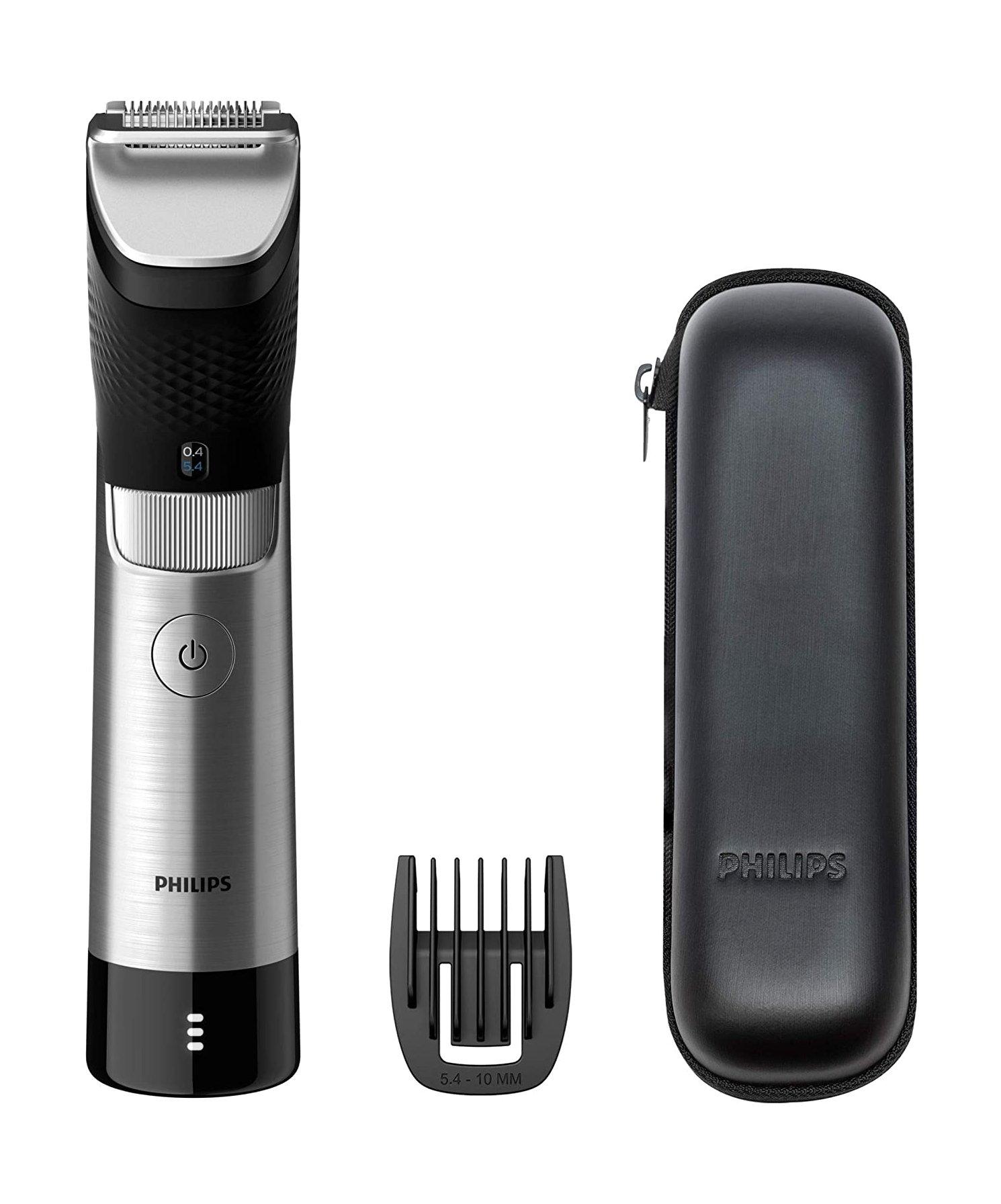 

Philips beard trimmer bt9810 | ultimate precision with built-in metal comb | self-sharp...