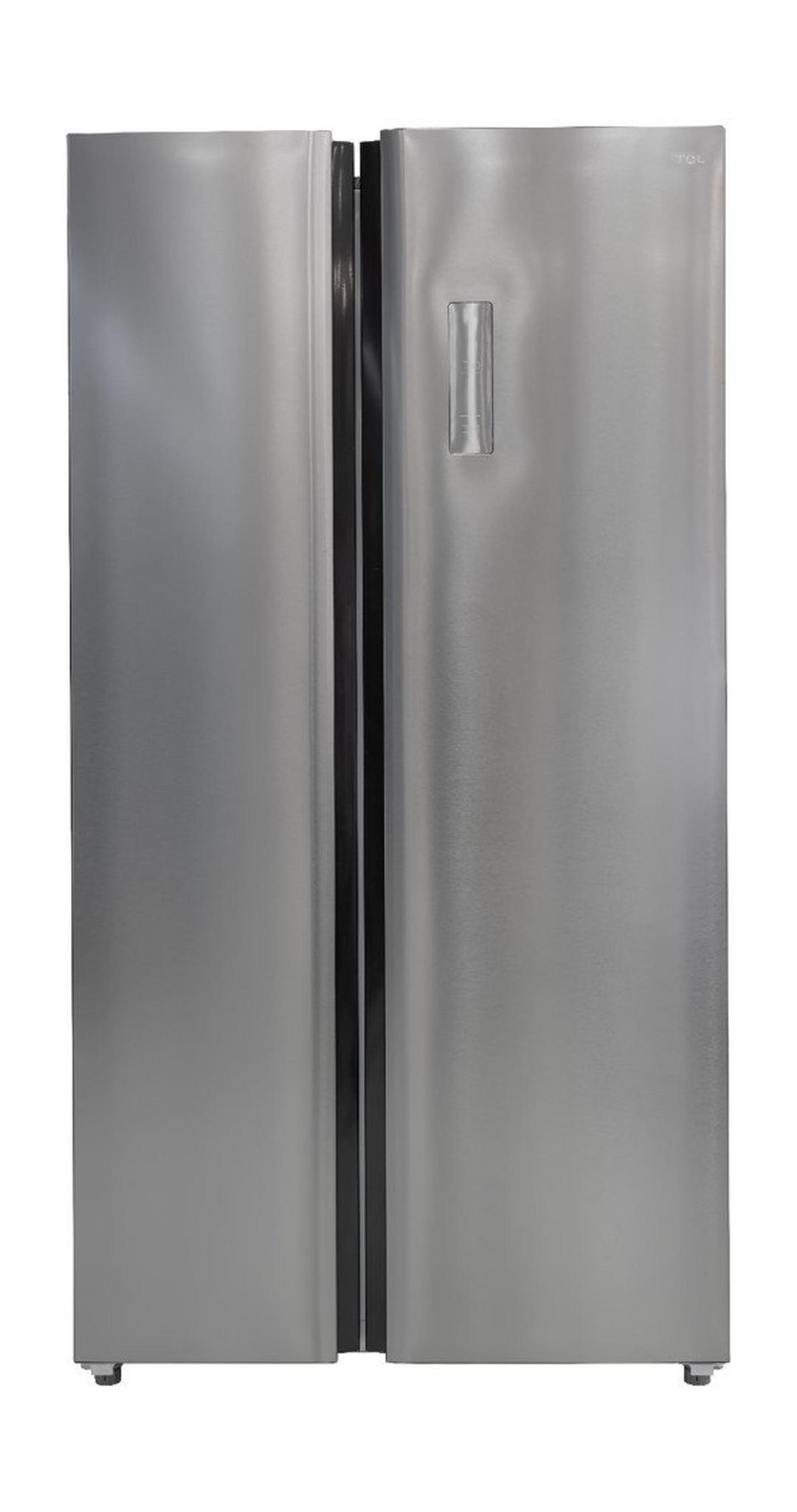 TCL Side By Side Refrigerator and Freezer, 17CFT, 488-Liters, TRF-520WEX - Stainless Steel