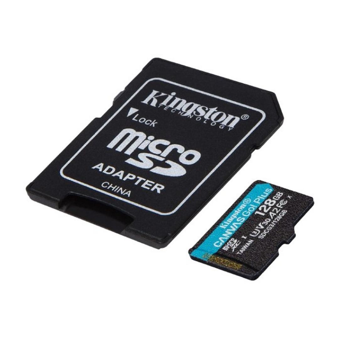 Kingston Canvas Go! Plus 128GB MicroSDXC Memory Card + Adapter