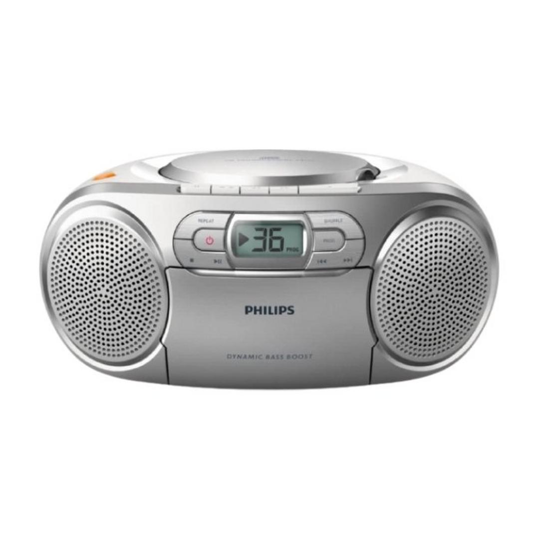 Philips AZ127 Cassette CD Radio Player - Silver