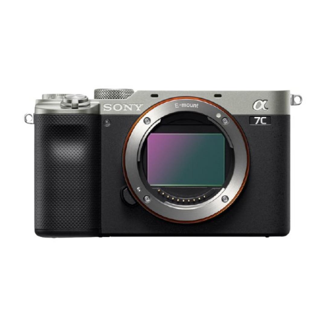 كاميرا ألفا 7C الصغيرة الحجم ذات الإطار الكامل بدون مرآة - فضي