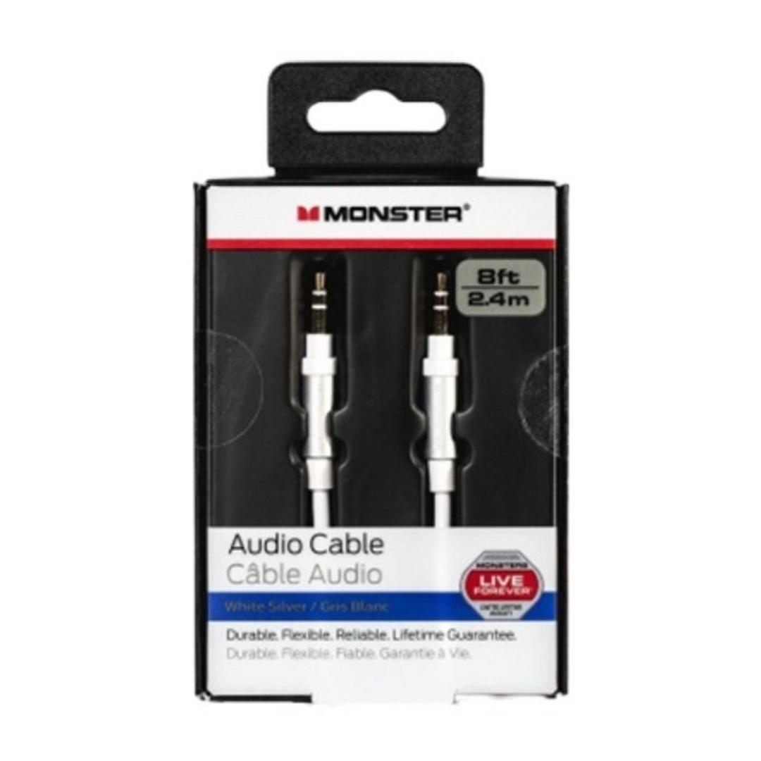 Monster 2.4m Audio Cable - White