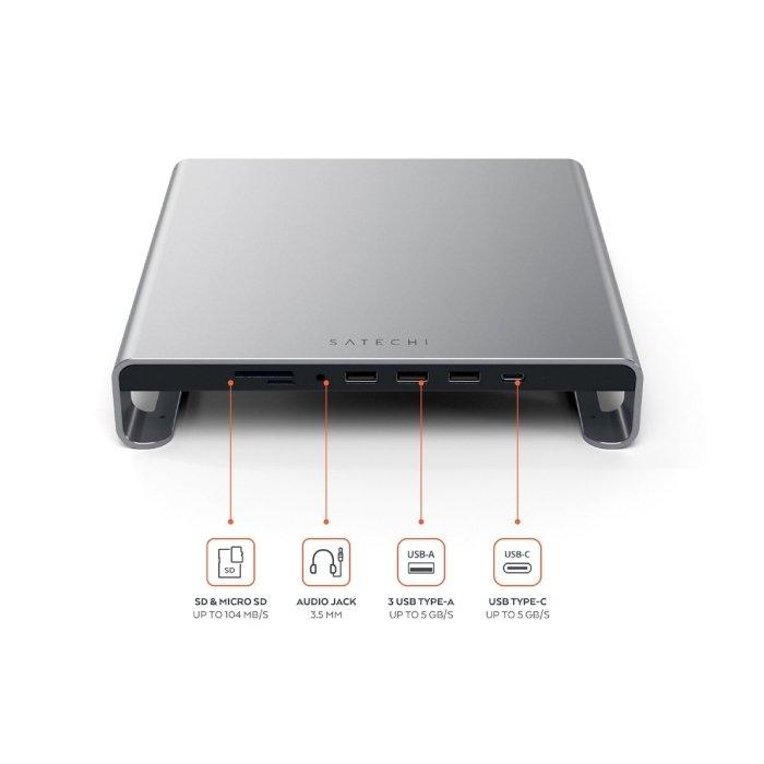 

Satechi aluminum monitor stand hub for imac - space gray