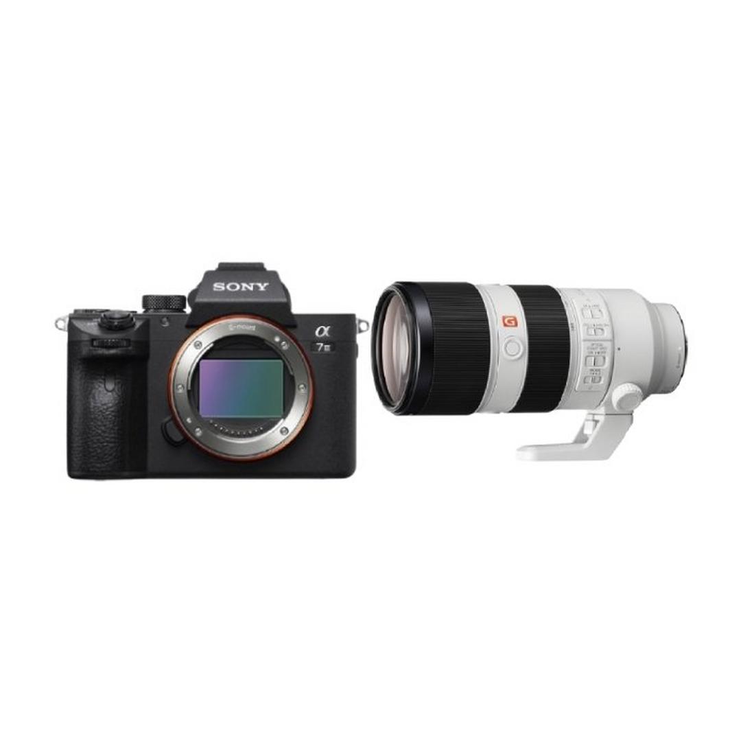 كاميرا سوني ألفا إيه ٧ ٣ بدون مرآة + عدسة إي-ماونت إف إي ٧٠ - ٢٠٠ ملم بفتحة إف/٢,٨ جي إم إو إس إس