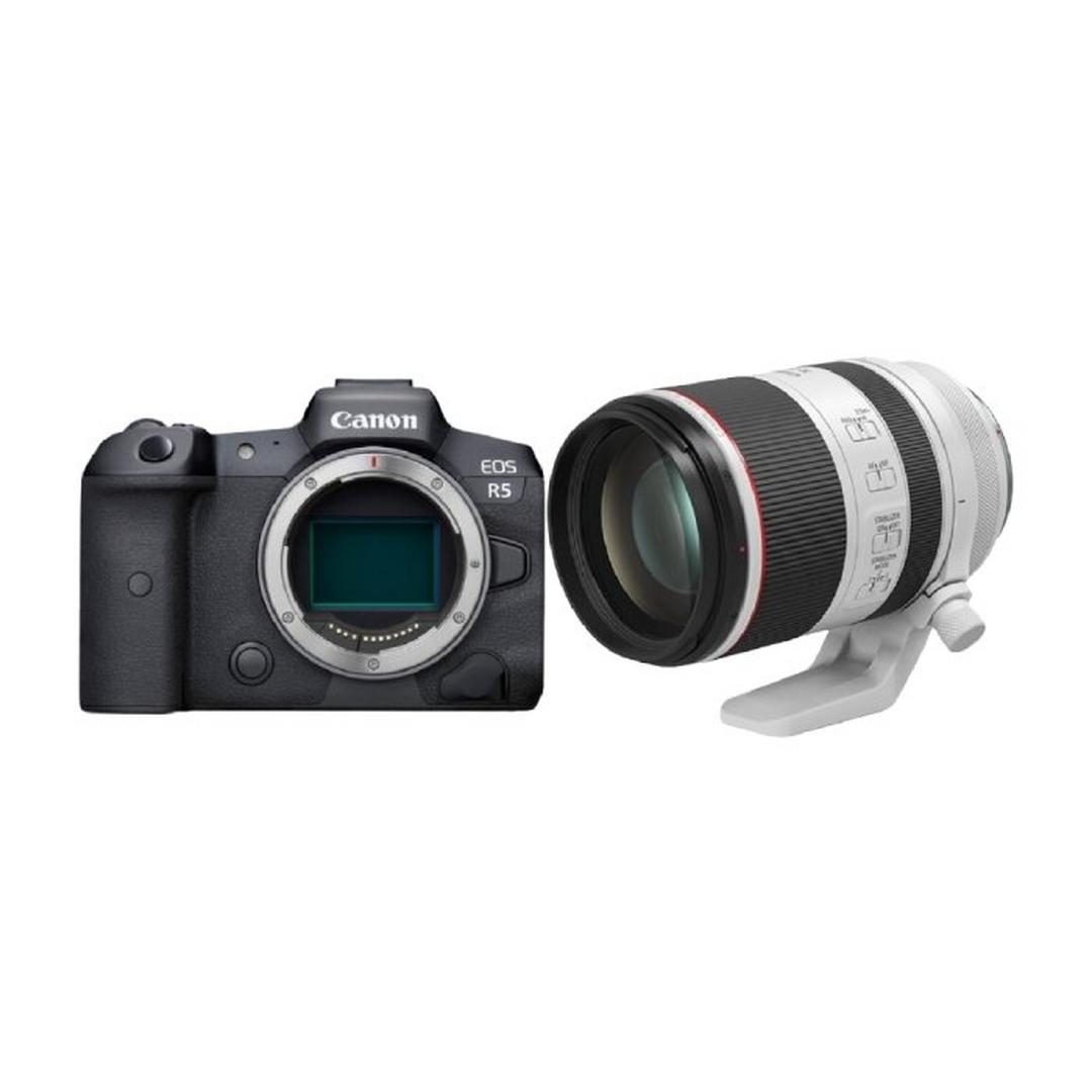 كاميرا كانون اي او اس ار 6 بدون مرآة + عدسة 24 -105 ملم + عدسة آر إف 85 ملم f / 1.2L - USM DS