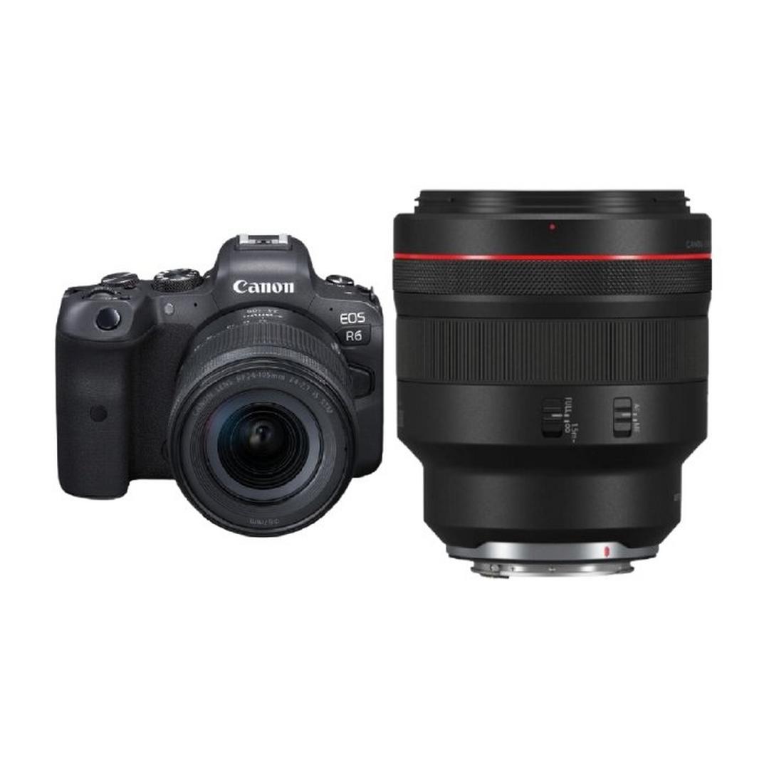 Canon EOS R6 Mirrorless Camera + 24-105MM Lens + RF 85mm f/1.2L USM DS Lens